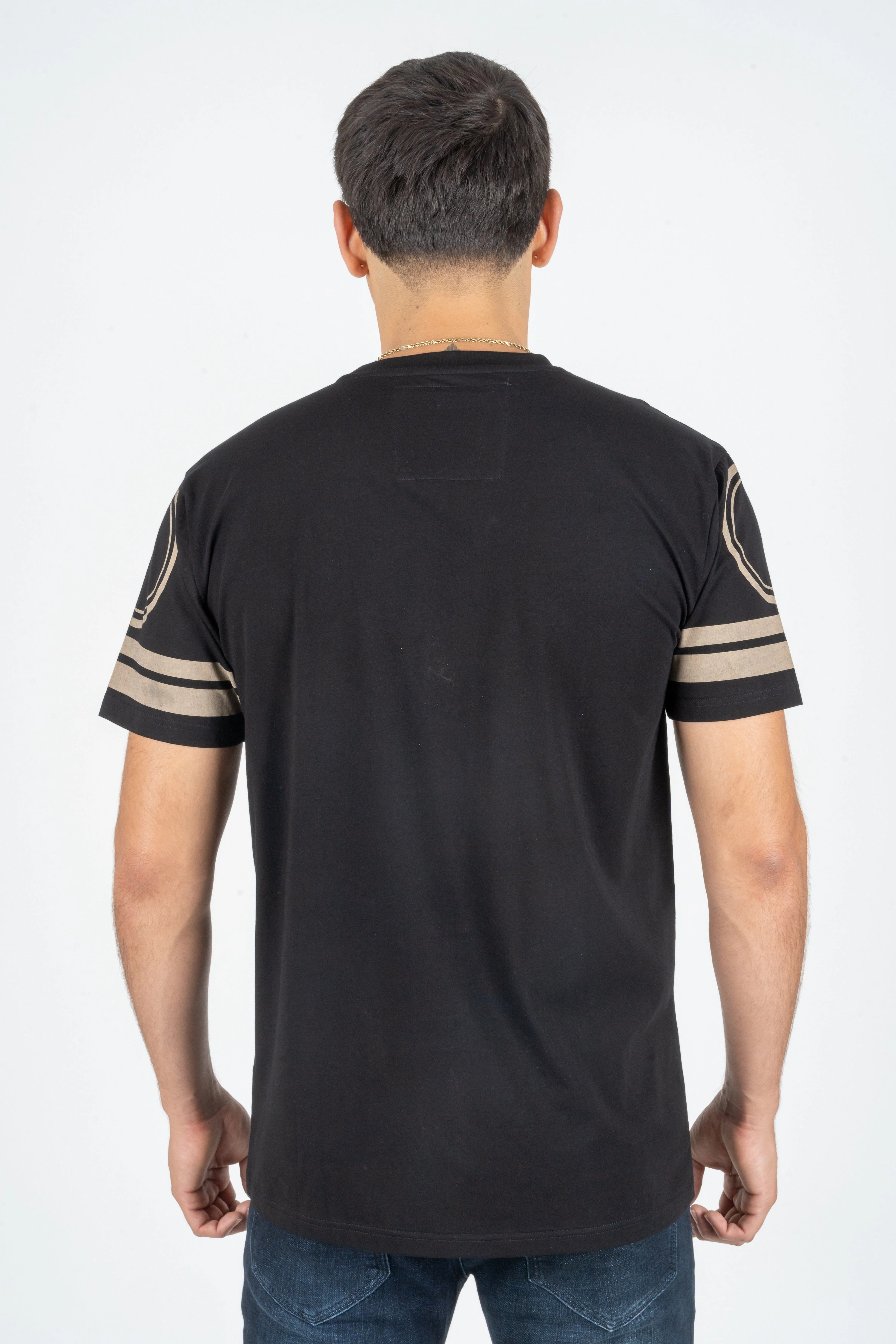 Men's Cotton Black Rhinestone T-shirt Anti Odor Treatment