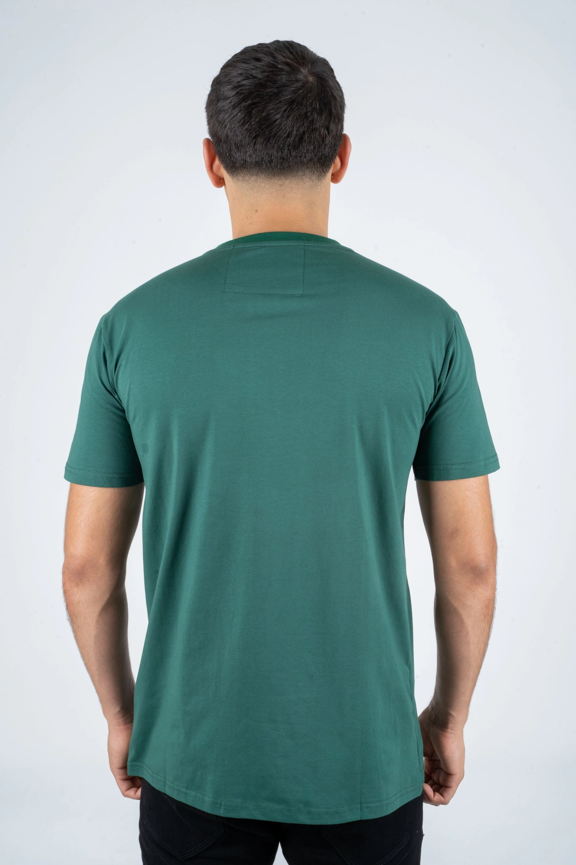 Men's Cotton Green Rhinestone T-shirt All-Season Comfort Wear
