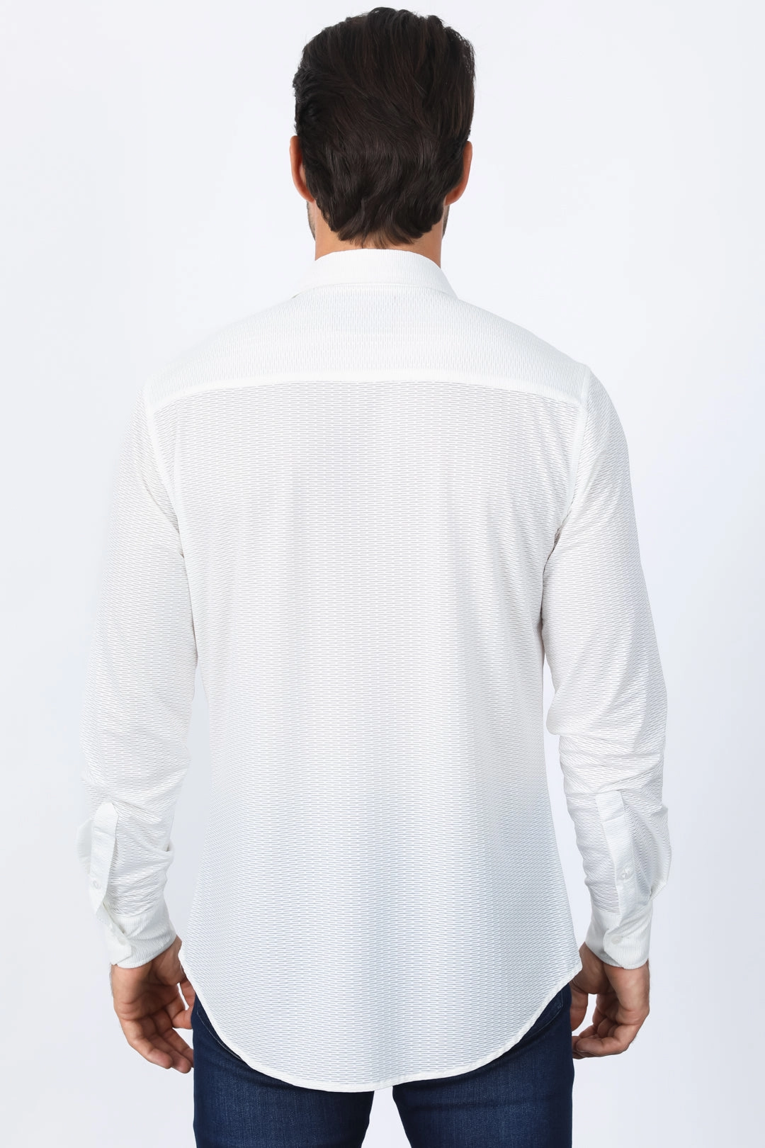 Men??s Modern Fit Stretch Dress Shirt - White Smart Look Cultural Inspired