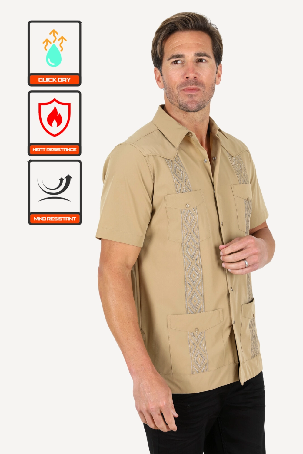 Men's Modern Khaki GUAYABERA Shirt Fashion staples