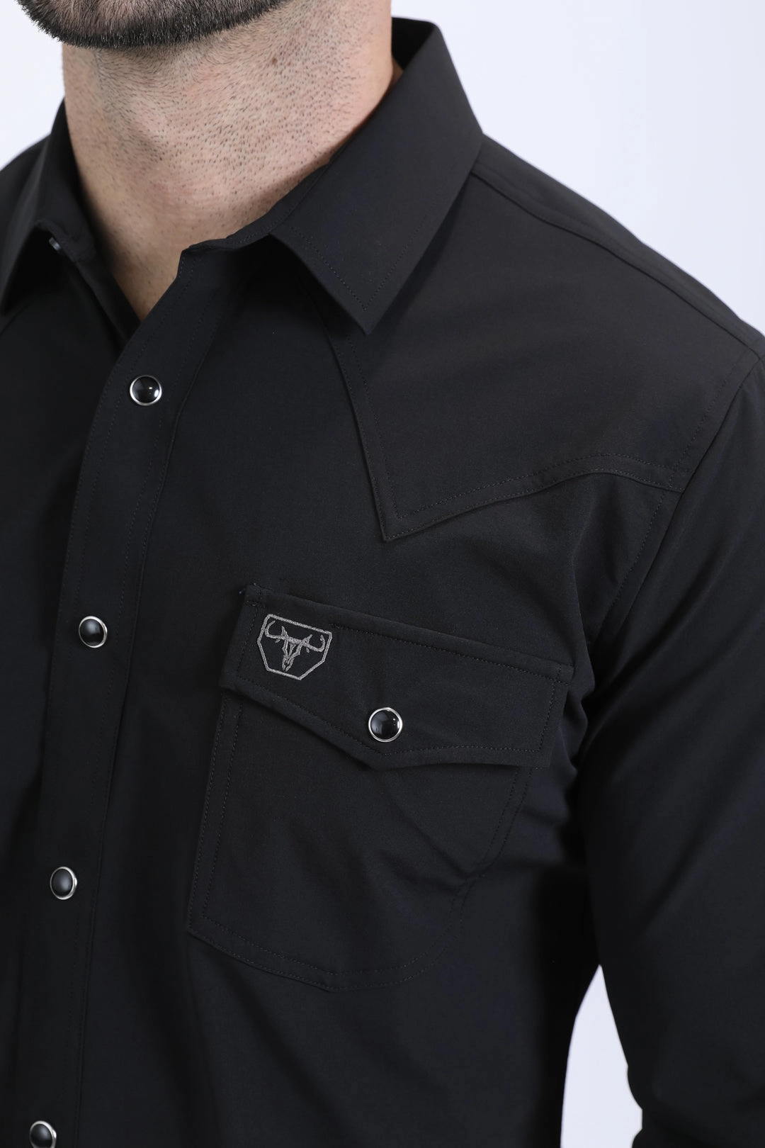 holiday season Men's Performance Western Long Sleeve Black Shirt