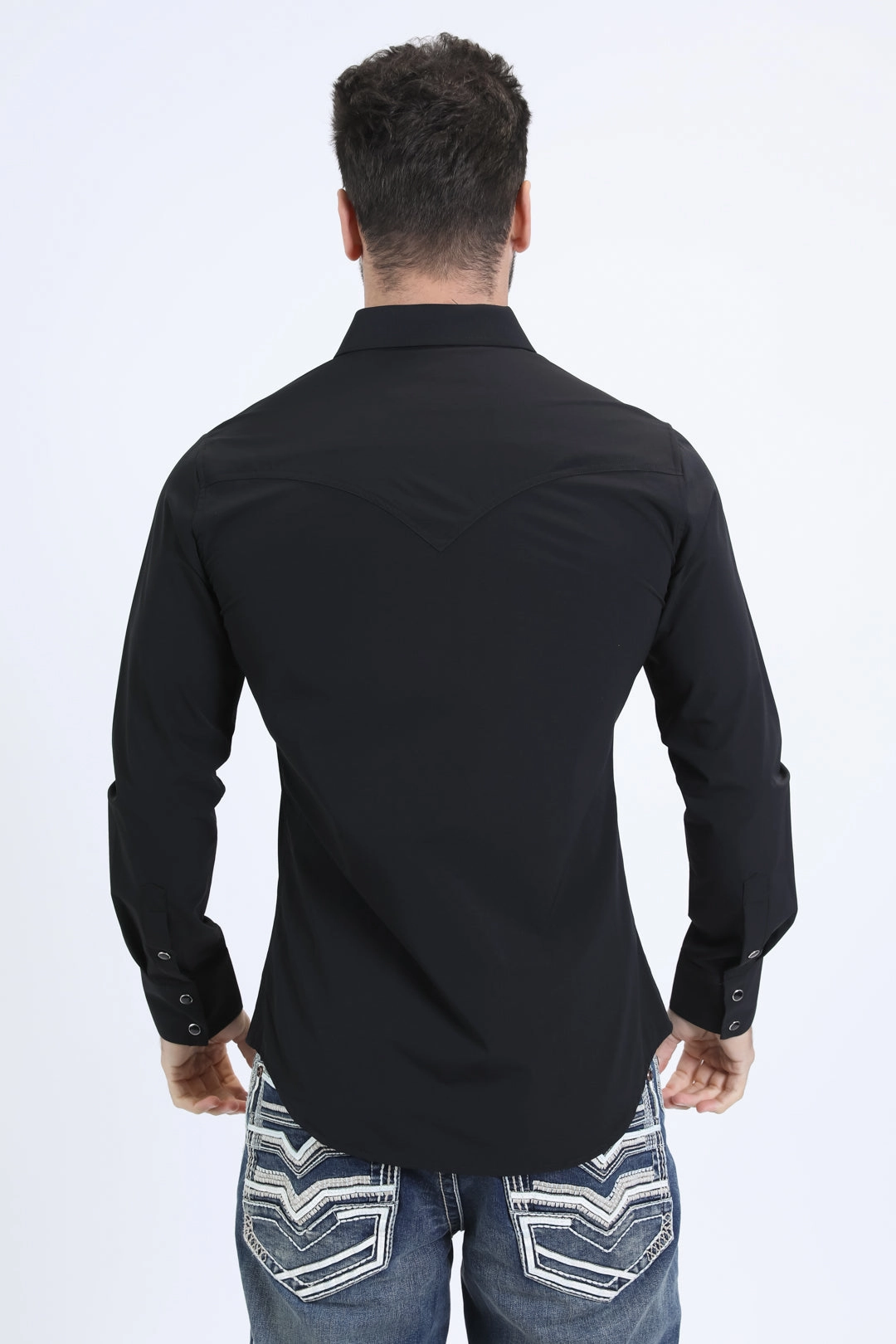 Men's Performance Western Long Sleeve Black Shirt comfortable option Holiday Outfit