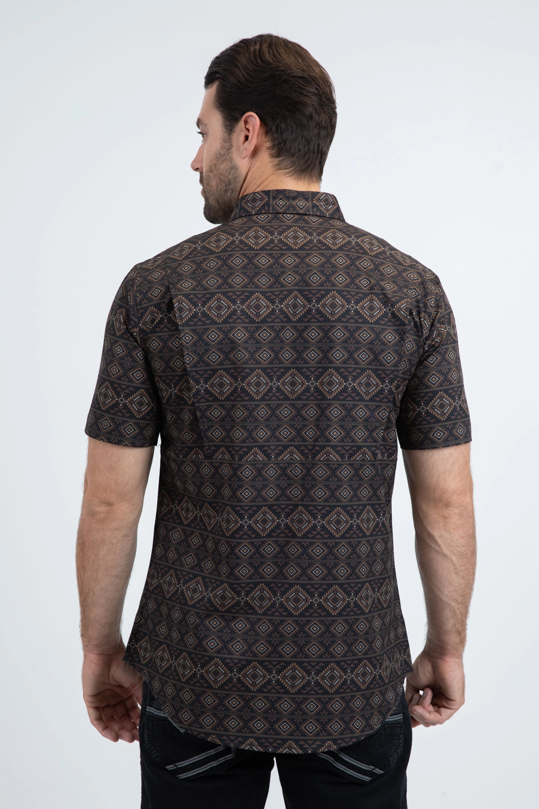 Men's Performance Western Short Sleeve Black Shirt elegant design Versatile Wear