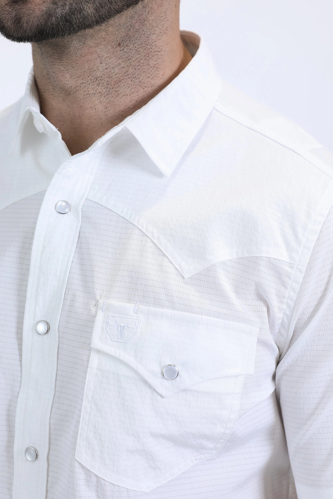 Travel Essential Weekend Casual Men's Performance Western Short Sleeve White Shirt