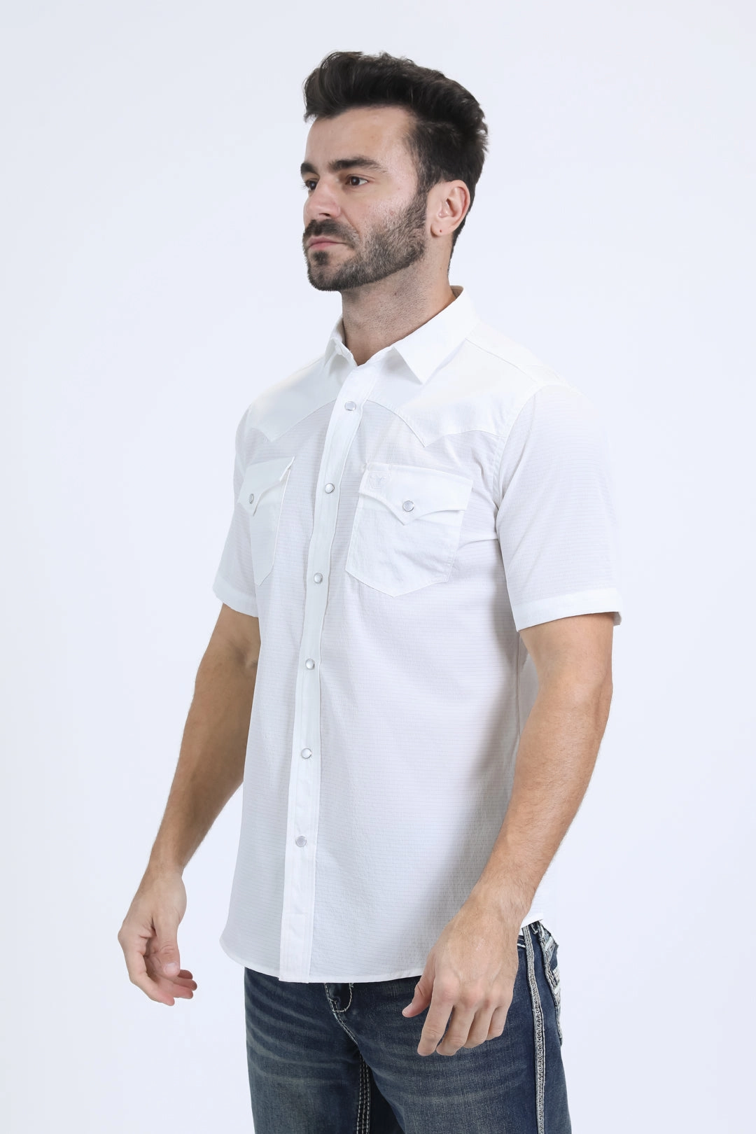 Local Favorite Men's Performance Western Short Sleeve White Shirt