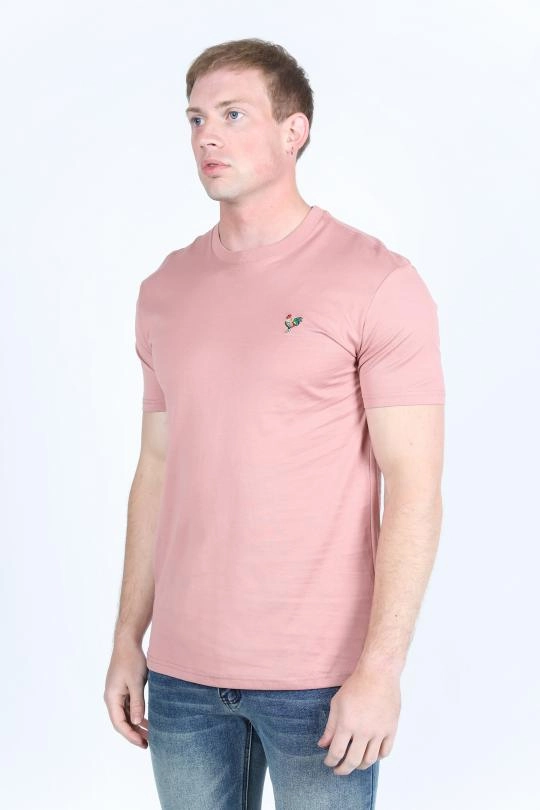 Men's Rooster Logo Cotton Salmon T-Shirt MoistureWicking