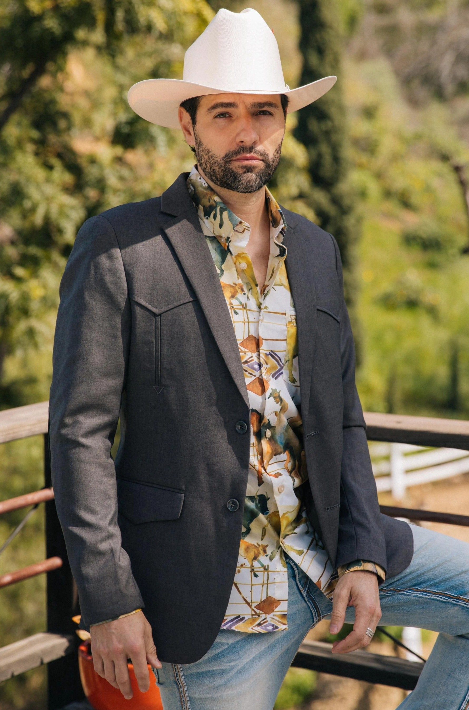 SeamlessFit Men's Western Sport Coat with Elbow Patch