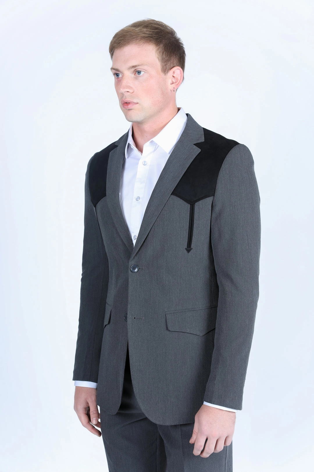 Men's Western Suit Sport Coat with Suede Yokes and Elbow Patches Luxury Core EcoDye Process