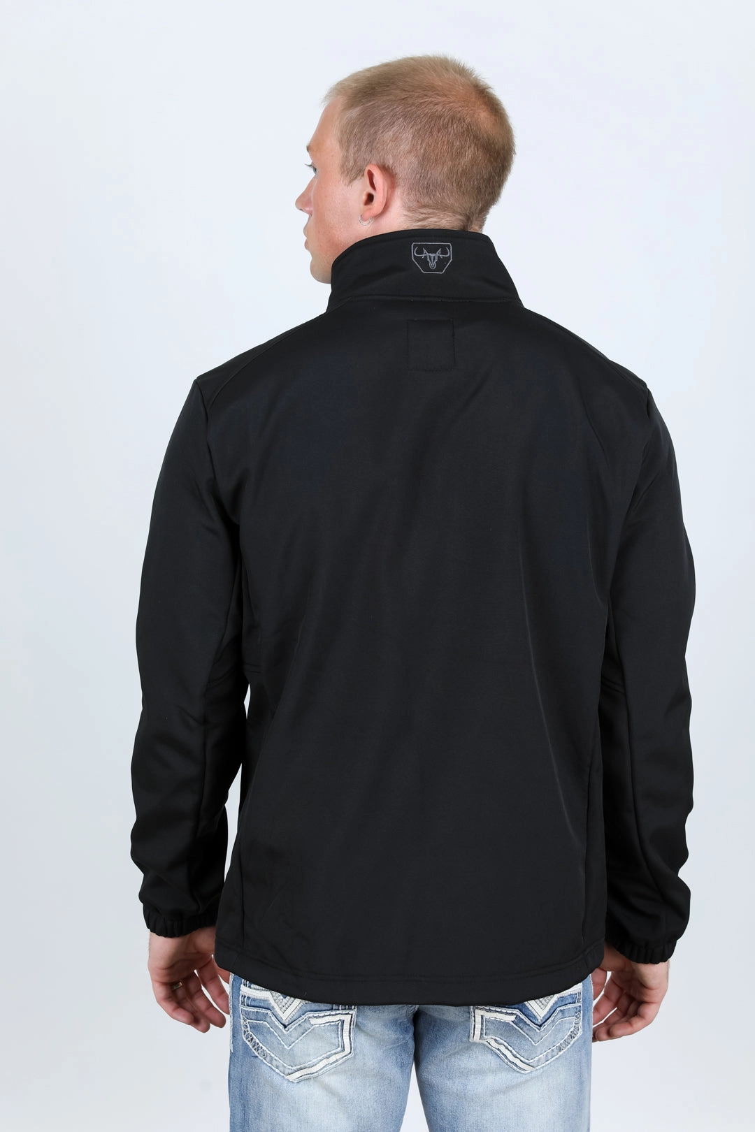 DoubleStitchedEdges Mens Aztec Softshell Water-Resistant Jacket - Black