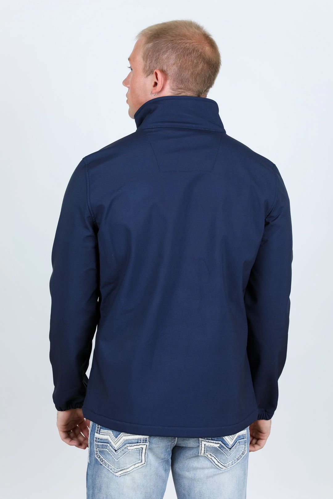 FourWayStretchClothing Mens Aztec Softshell Water-Resistant Jacket - Navy
