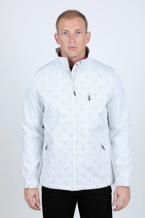 Mens Aztec Softshell Water-Resistant Jacket - White sporty wear