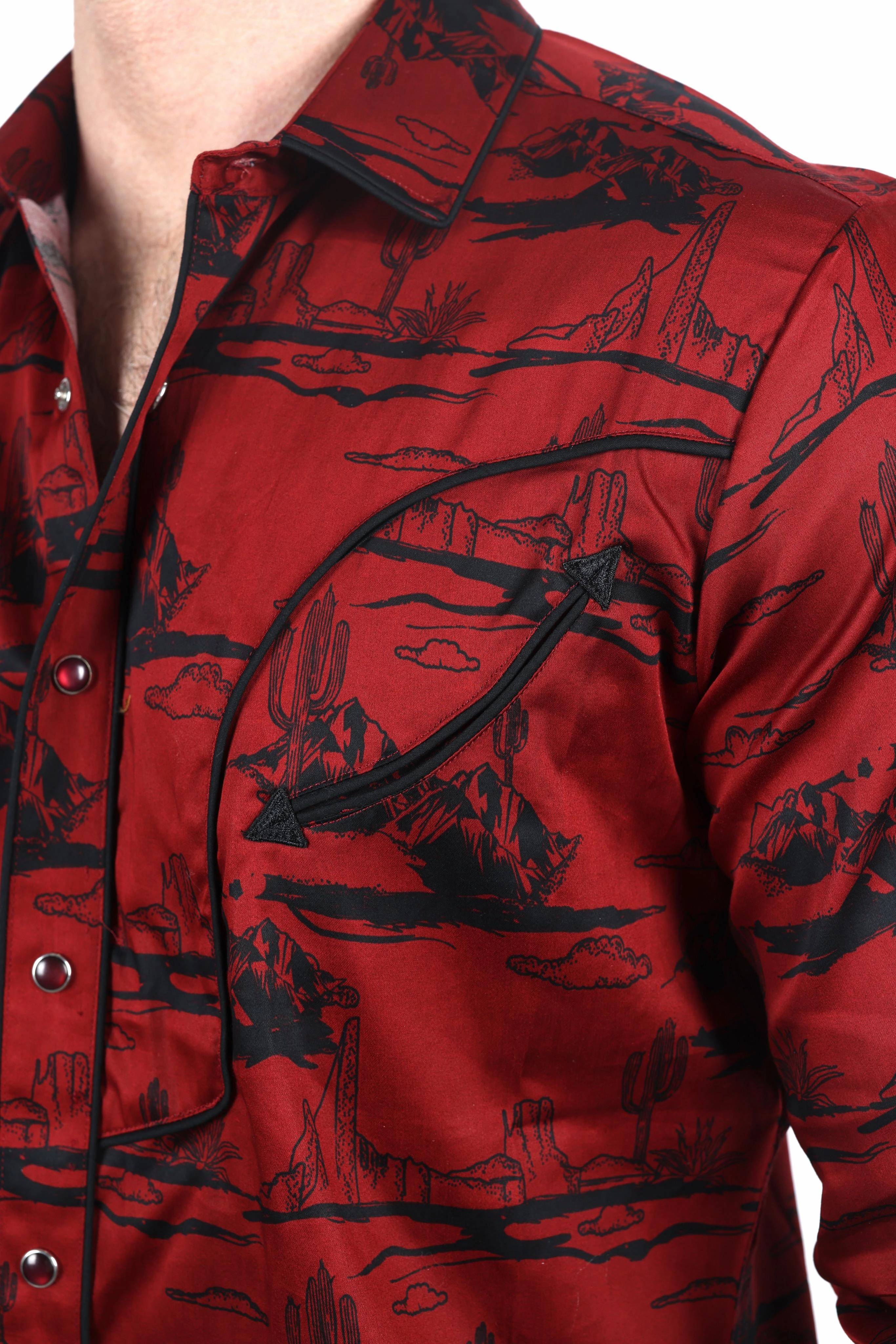 Mens Modern Fit Cotton Stretch Piping Cactus Monogram Print Shirt Thermal Regulation Fabric Tropical theme