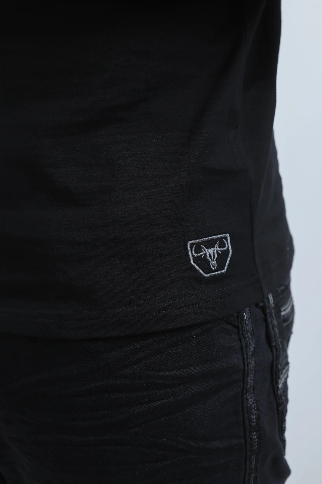 Mens Modern Fit Stretch Cotton Black Polo with Aztec Print Summer Staple Timeless Fashion