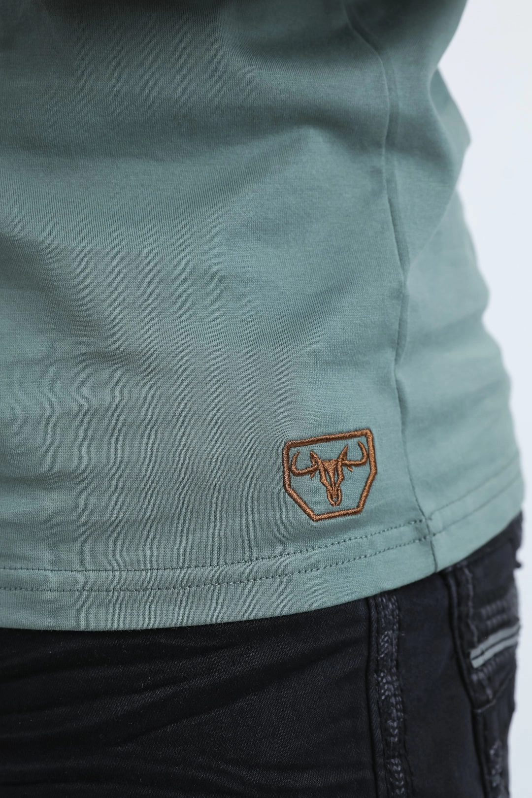 Mens Modern Fit Stretch Cotton Blue Polo with Aztec Print Sporty Top