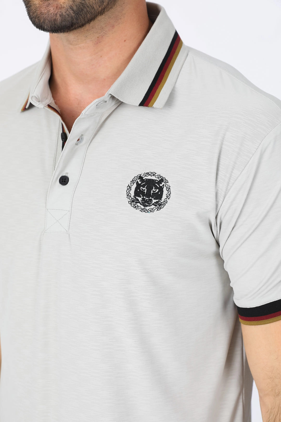 Mens Modern Fit Stretch Cotton Bone Polo Breathable Style Fashionable Design