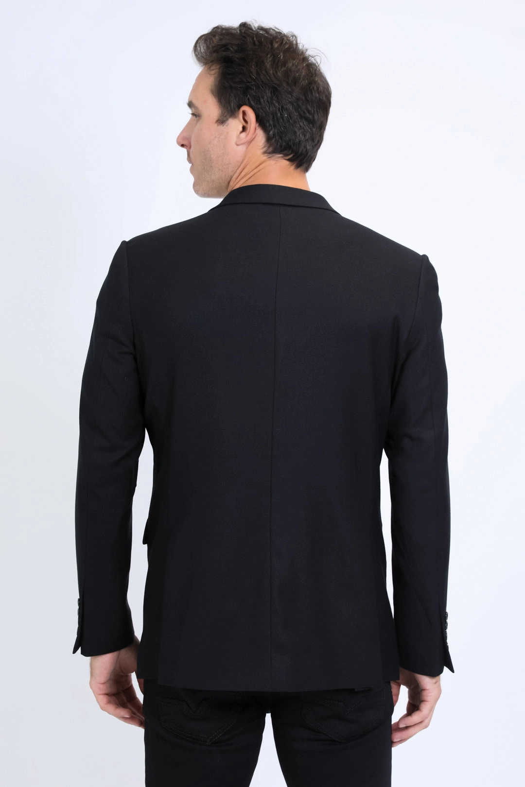 Velvet Soul EcoFriendlyTextiles Mens Modern Fit Stretch Date Night Black Blazer