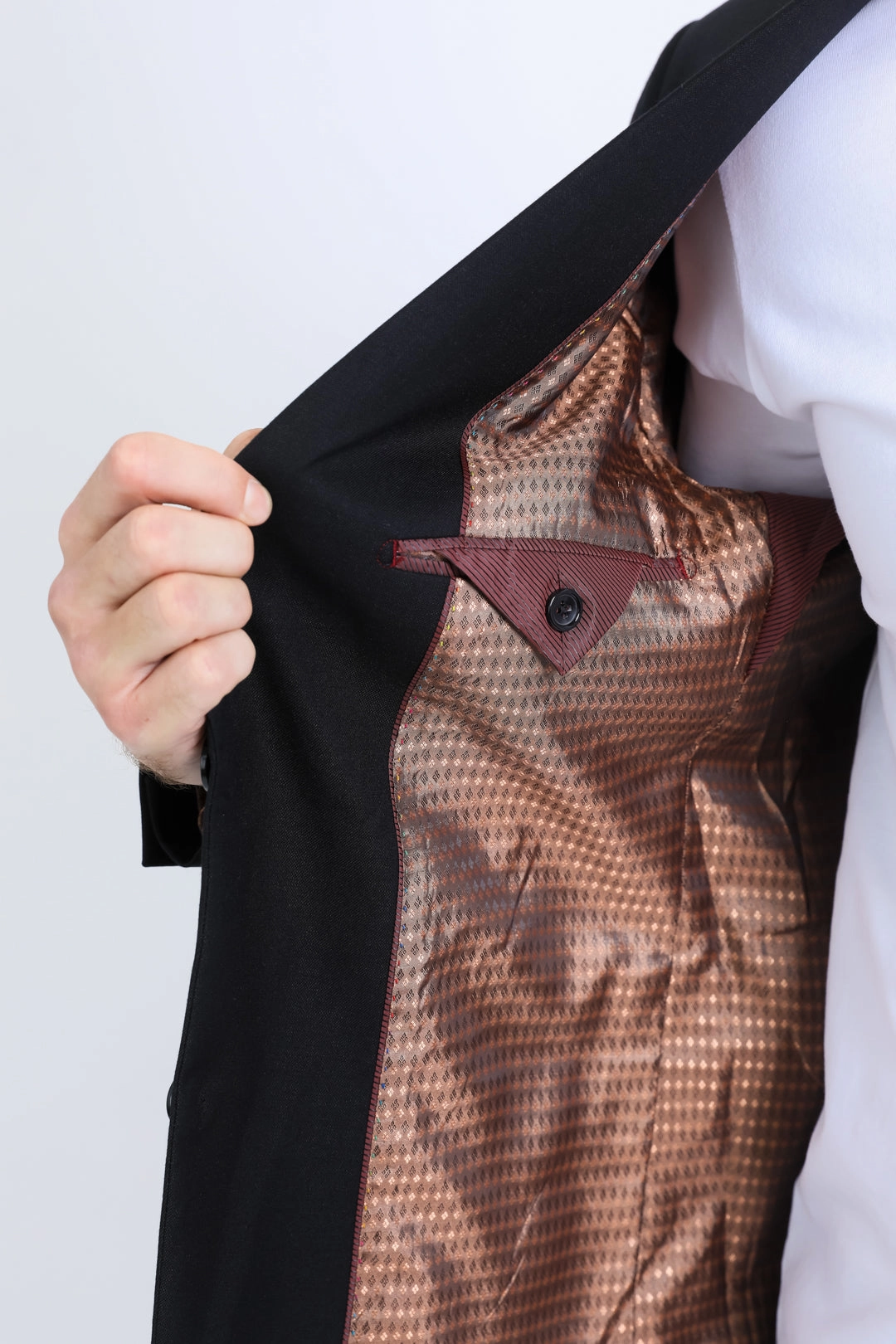 Feather Glow Mens Modern Fit Stretch Date Night Black Blazer