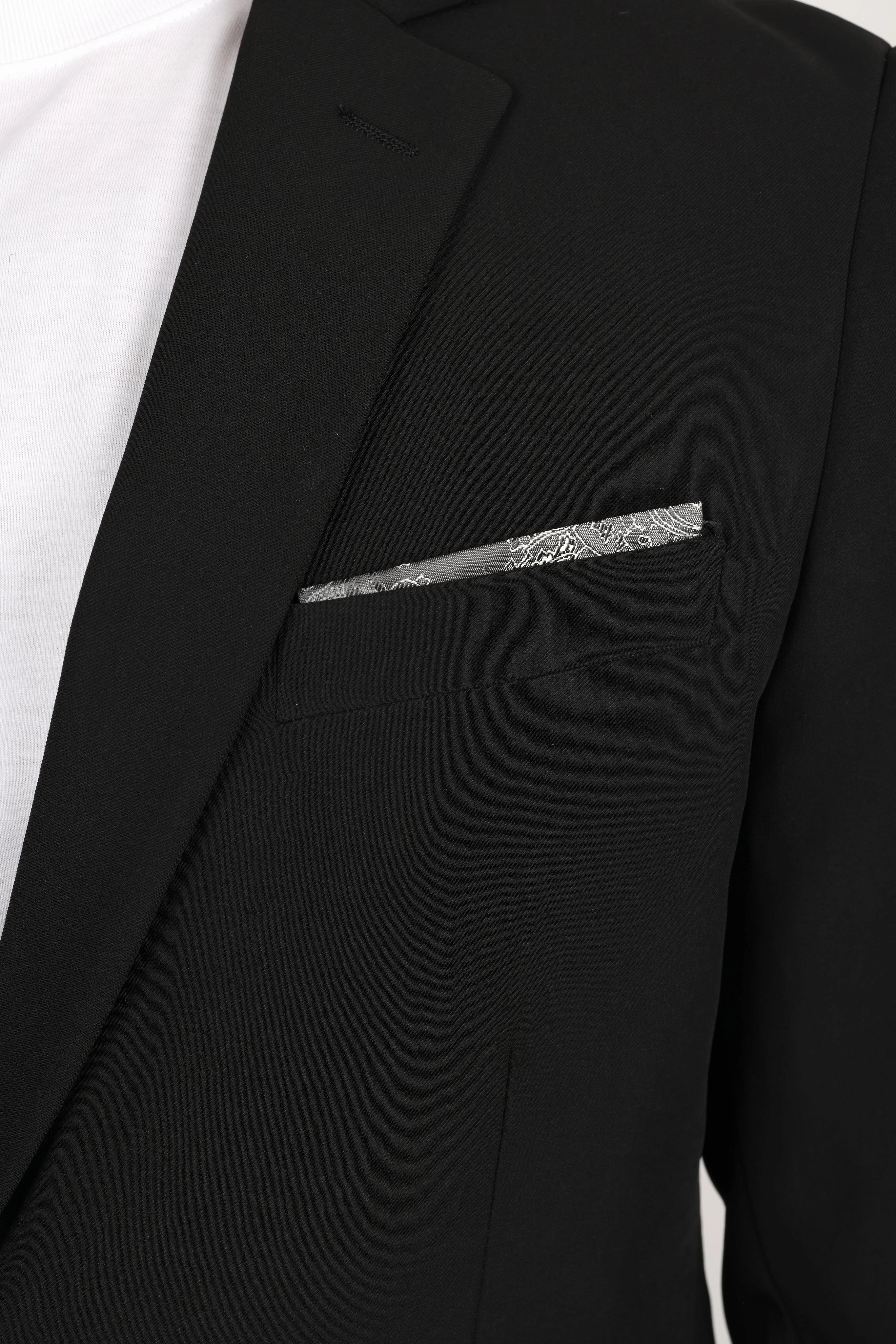 Star Soul Flexible Fit Mens Modern Fit Stretch Date Night Black Blazer