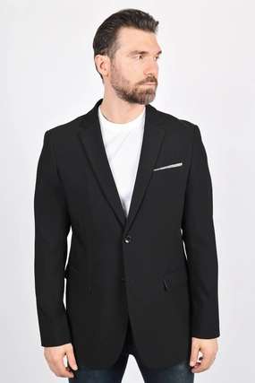Daywear Style Mens Modern Fit Stretch Date Night Black Blazer
