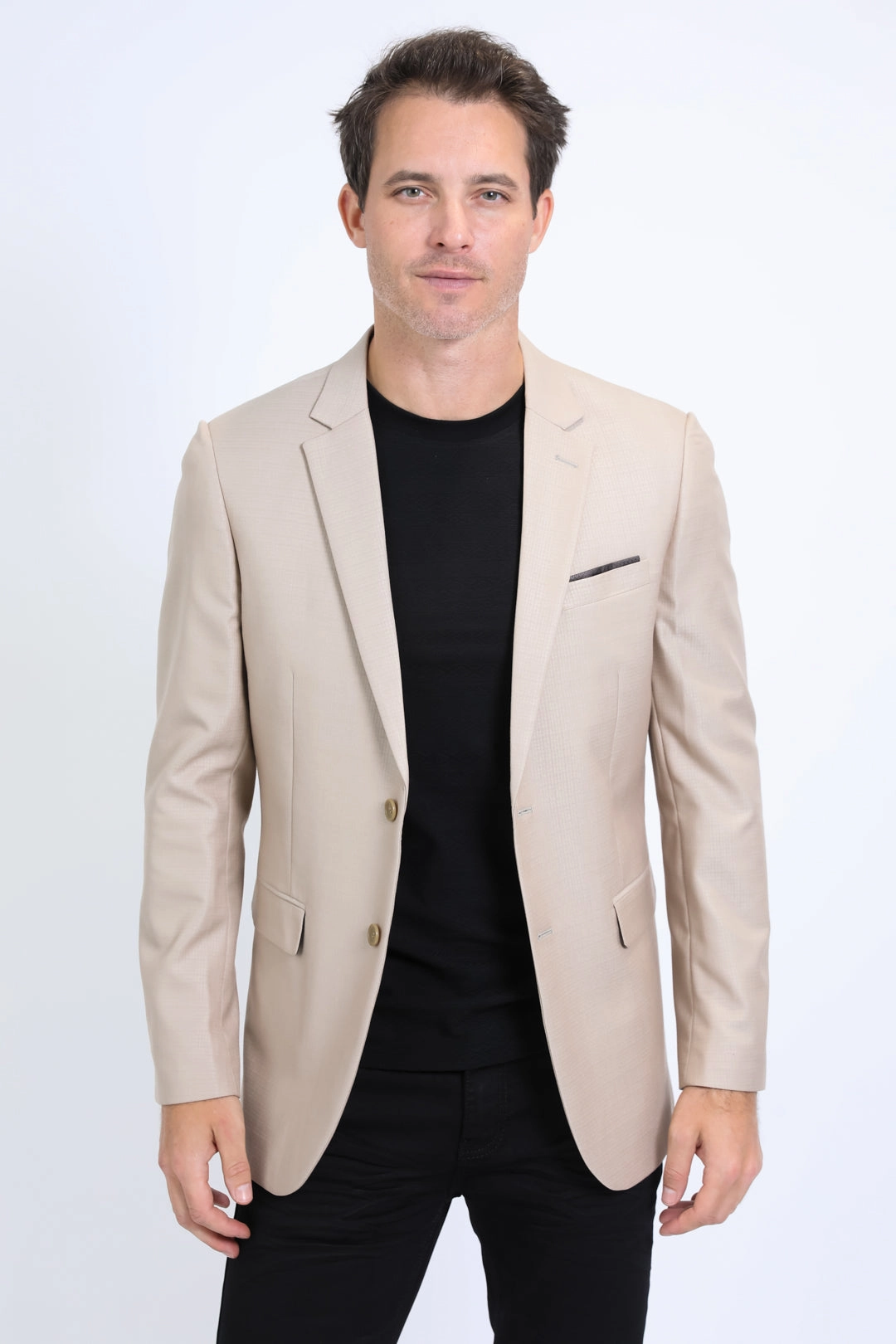 Comfy Fashion Spirit Glow Mens Modern Fit Stretch Date Night Khaki Blazer