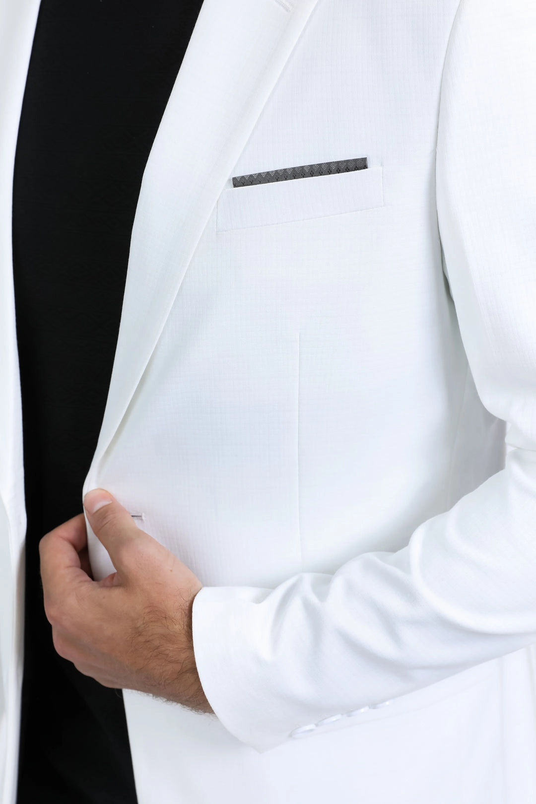 Mens Modern Fit Stretch Date Night White Blazer Vision Glow