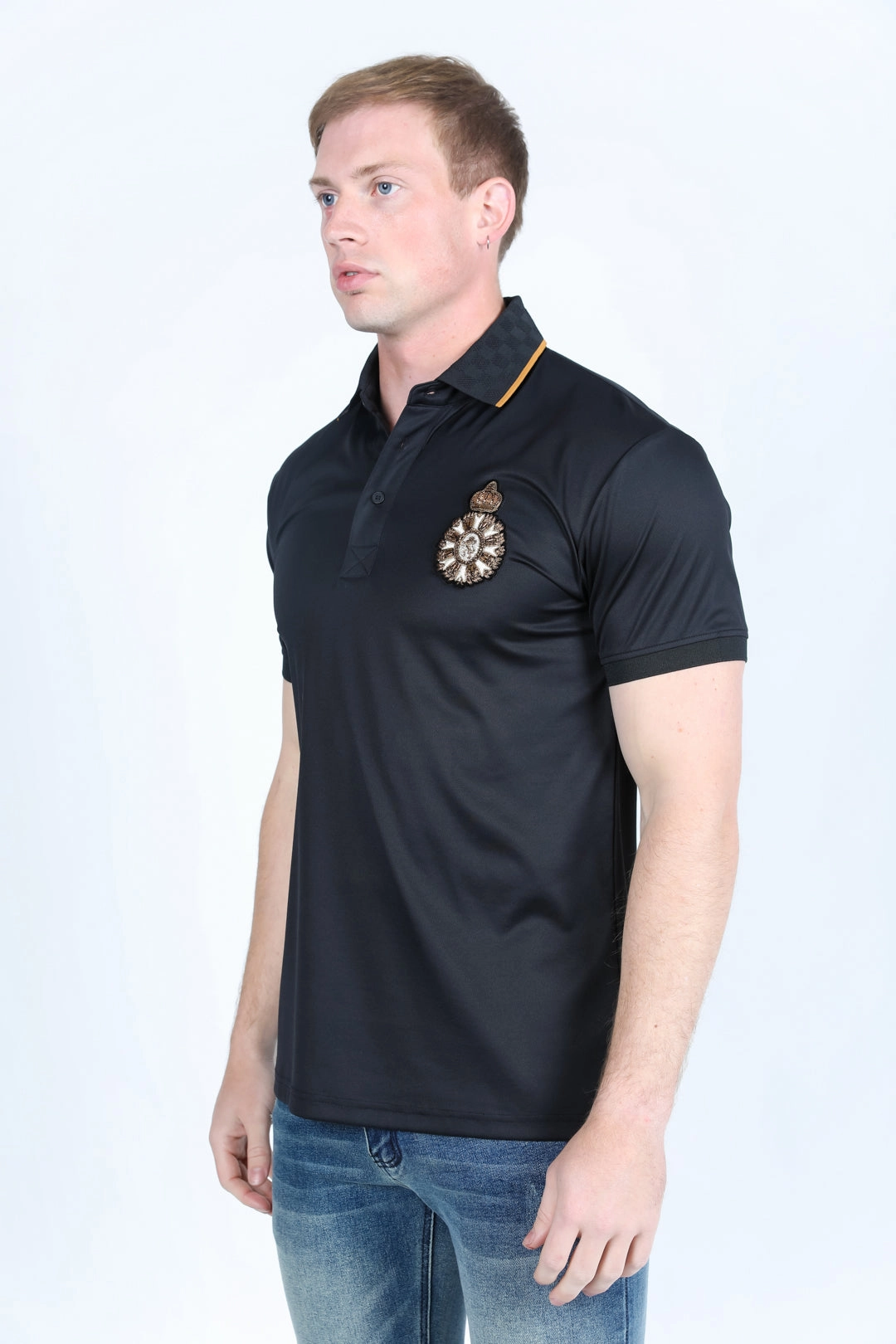 Effortless Look Mens Modern Fit Stretch Fashion Polo