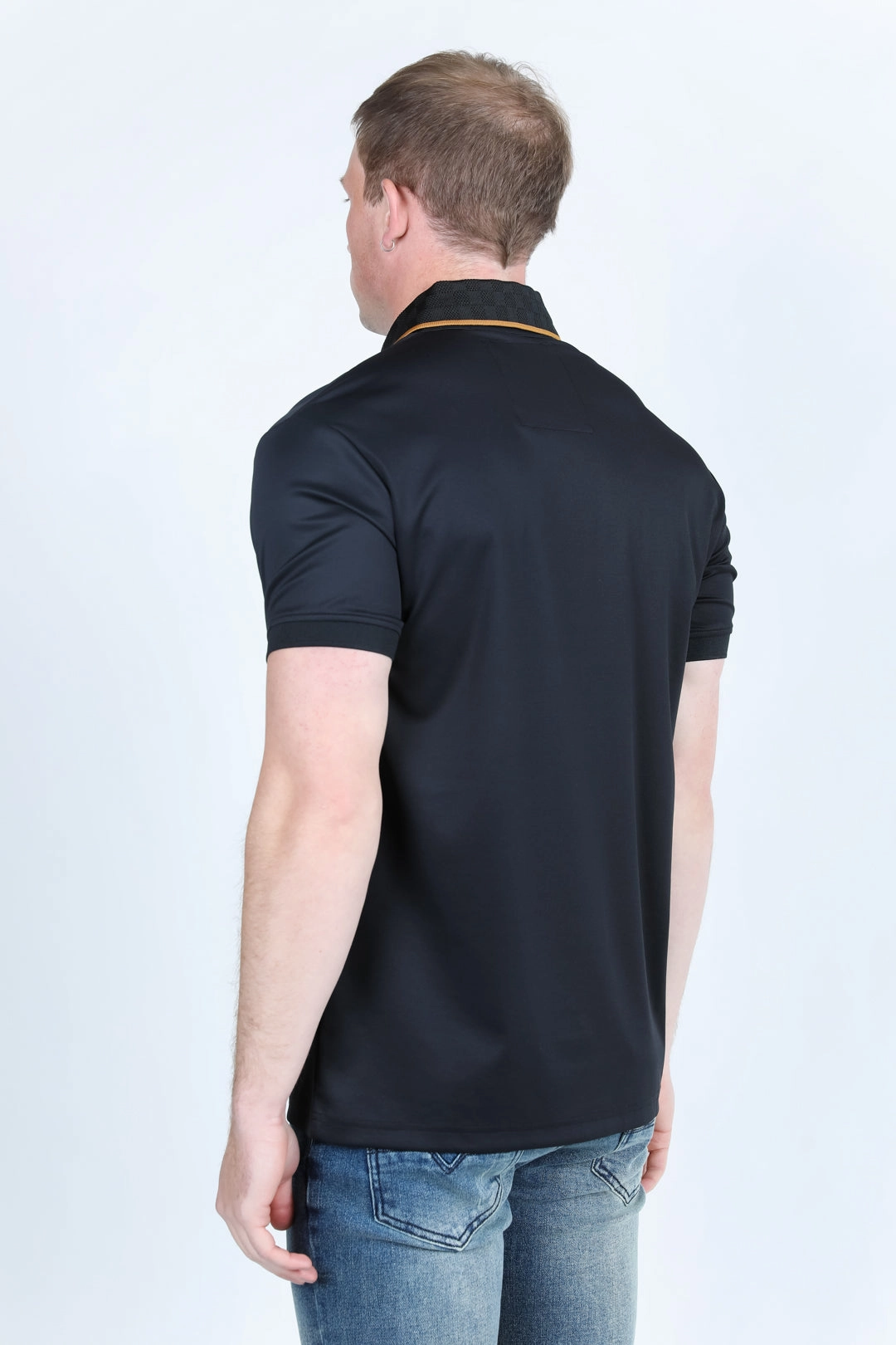 Mens Modern Fit Stretch Fashion Polo Functional Comfort Sporty Flex