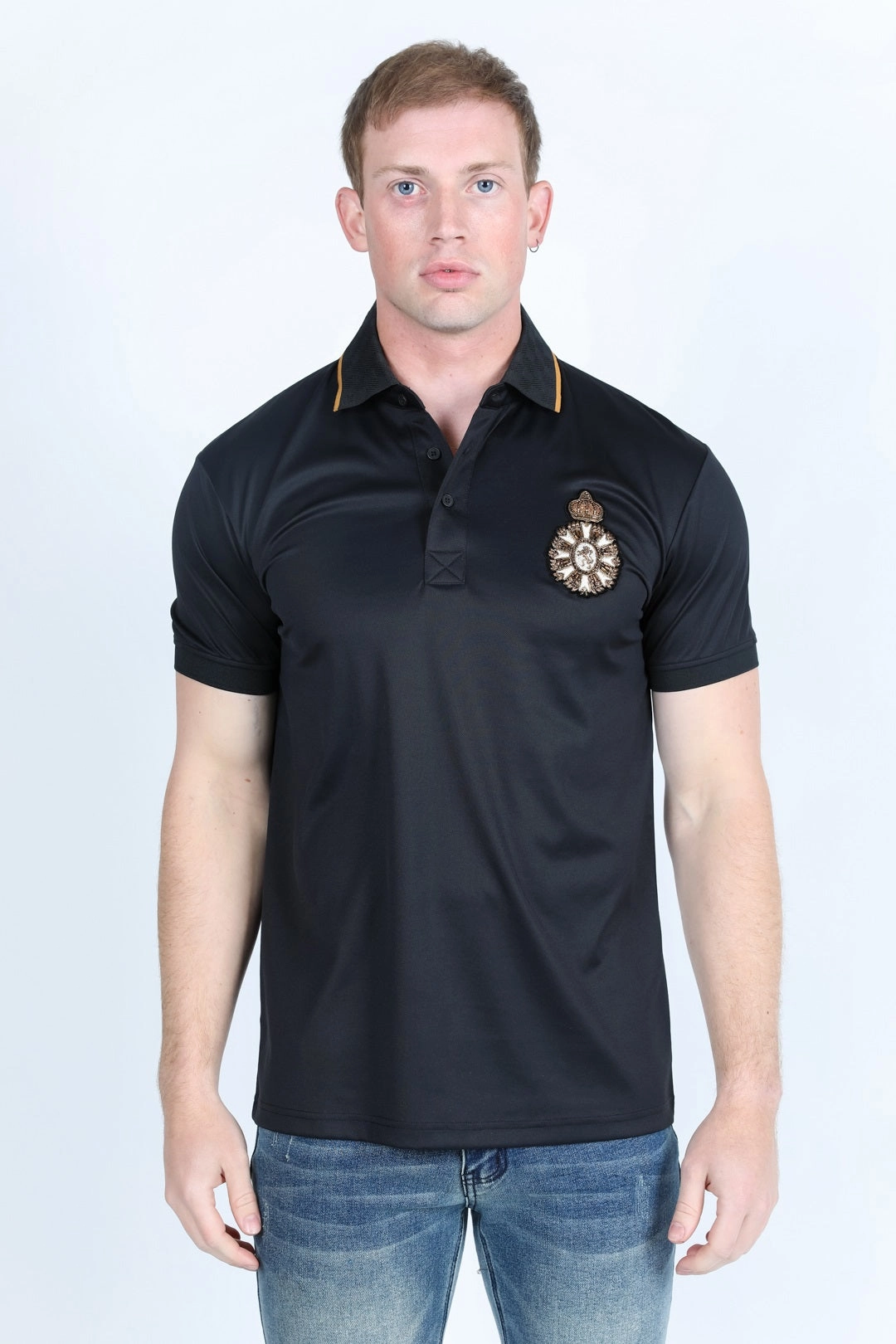 Elegant Wear Mens Modern Fit Stretch Fashion Polo