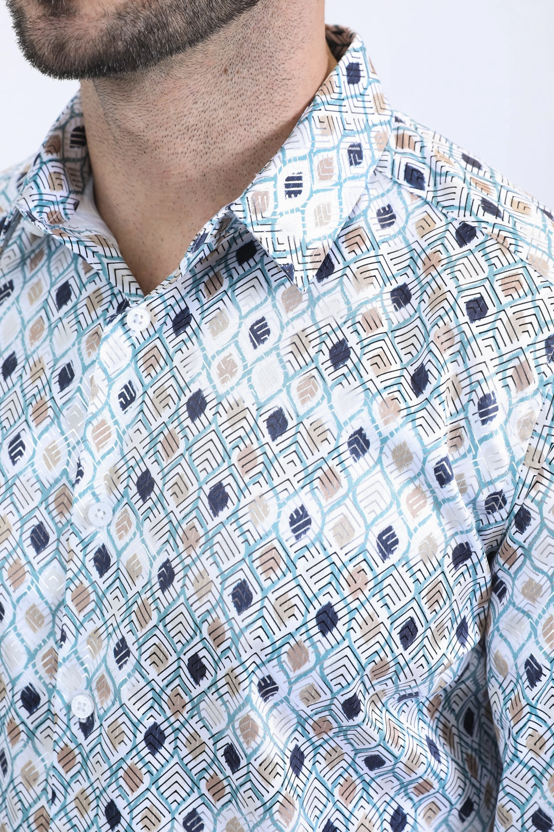 Mens Modern Fit Stretch Foil Fashion White Shirt Perfect Layering Youth fashion