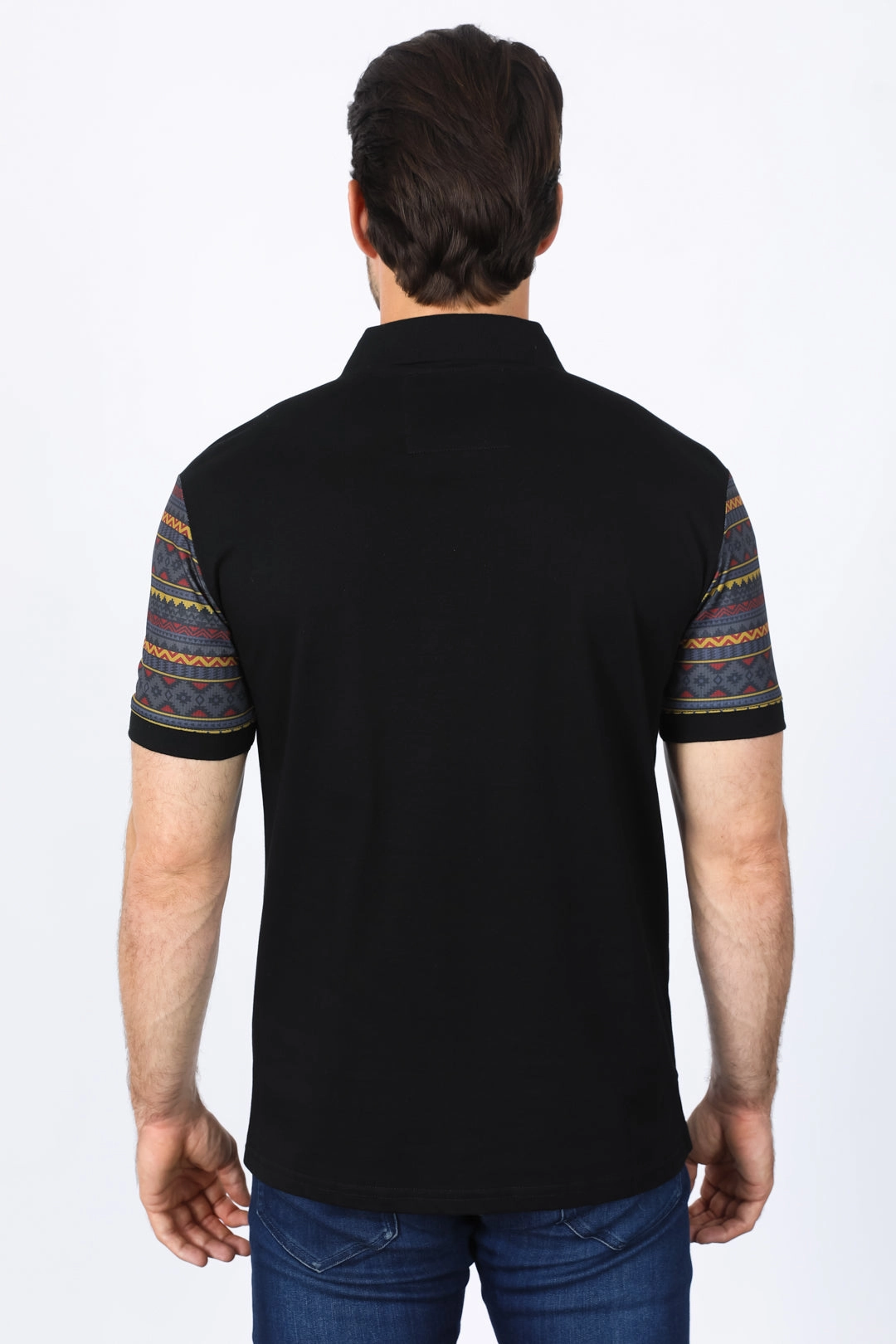 Mens Modern Fit Stretch MEXICO Embroidery Polo Effortless Style