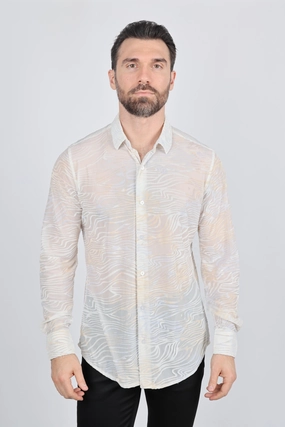 Mens Modern Fit Stretch Velvet Fashion Shirt Active Design