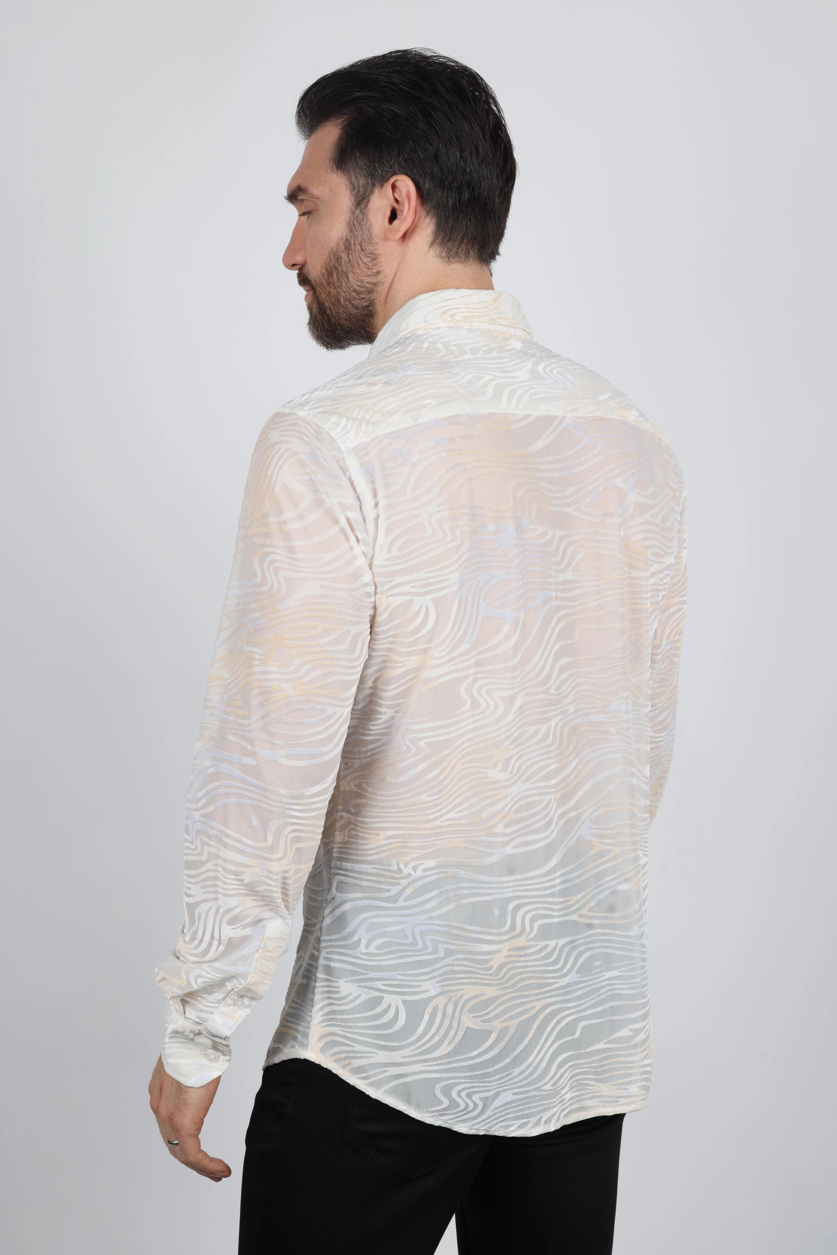 Mens Modern Fit Stretch Velvet Fashion Shirt Sports Ready