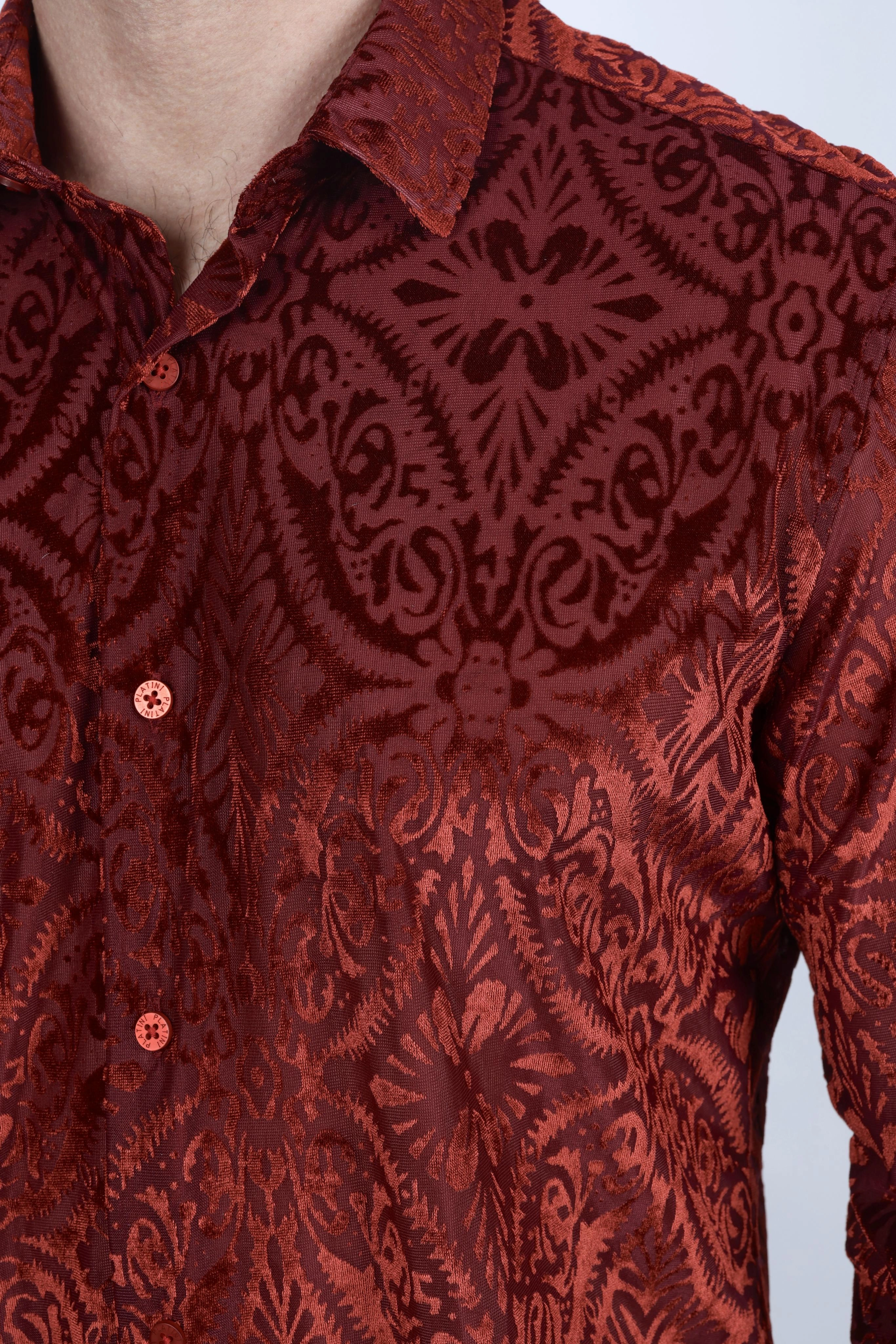 Mens Modern Fit Stretch Velvet Fashion Shirt Smart Layering