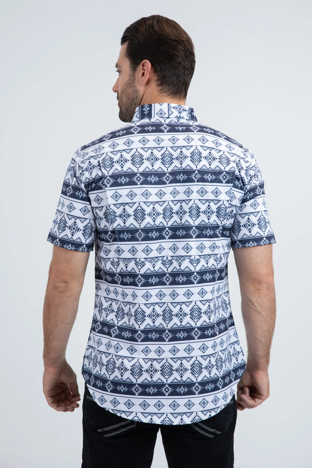 Mens Performance Classic Fit Short Sleeve White Shirt Versatile Outfit High-End Finish