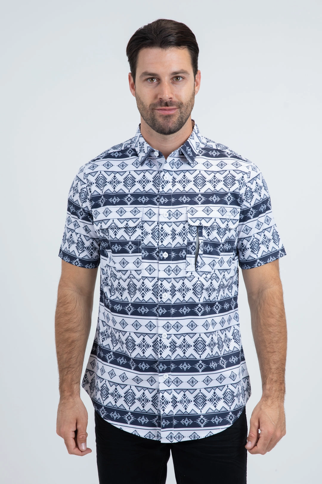 Mens Performance Classic Fit Short Sleeve White Shirt Must-Have Item Simple Fit