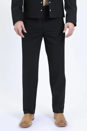 ZeroRestrictionMobility RipstopFabric Mens Poly-Stretch Fit Western Black Suit Pants
