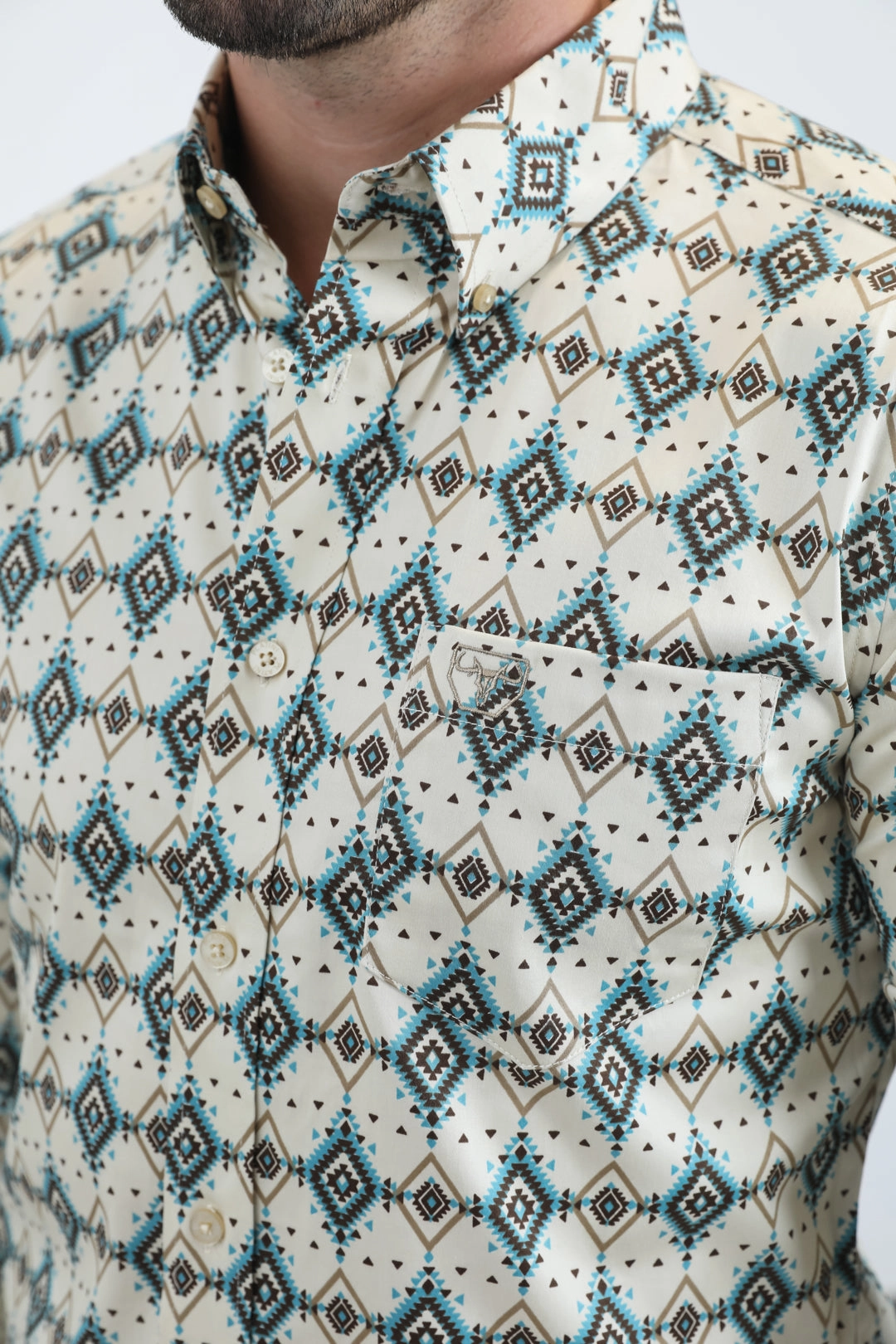 Mens Satin Cotton/Spandex Modern Fit Long Sleeve Beige Shirt handmade touch