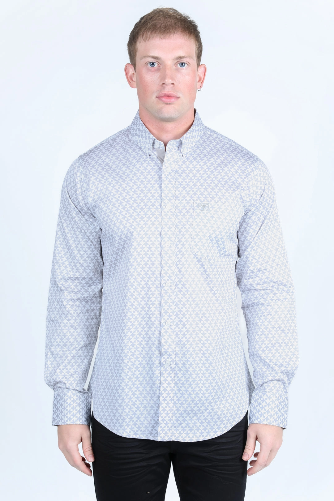 Mens Satin Cotton/Spandex Modern Fit Long Sleeve Beige Shirt Anti Static Lining Chic Comfort