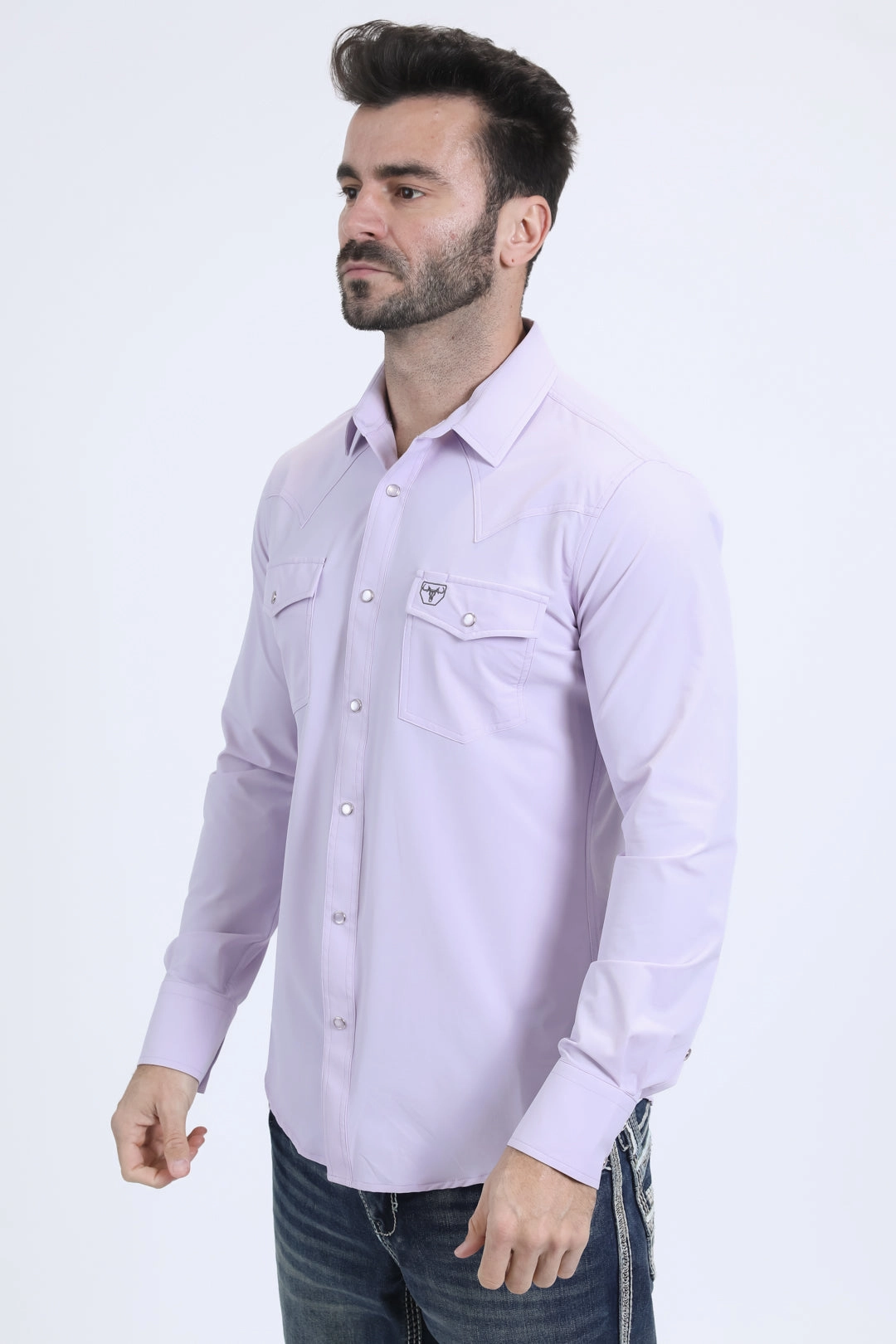 Cocktail Event Workwear Approved Men's Performance Western Long Sleeve Lt. Purple Shirt