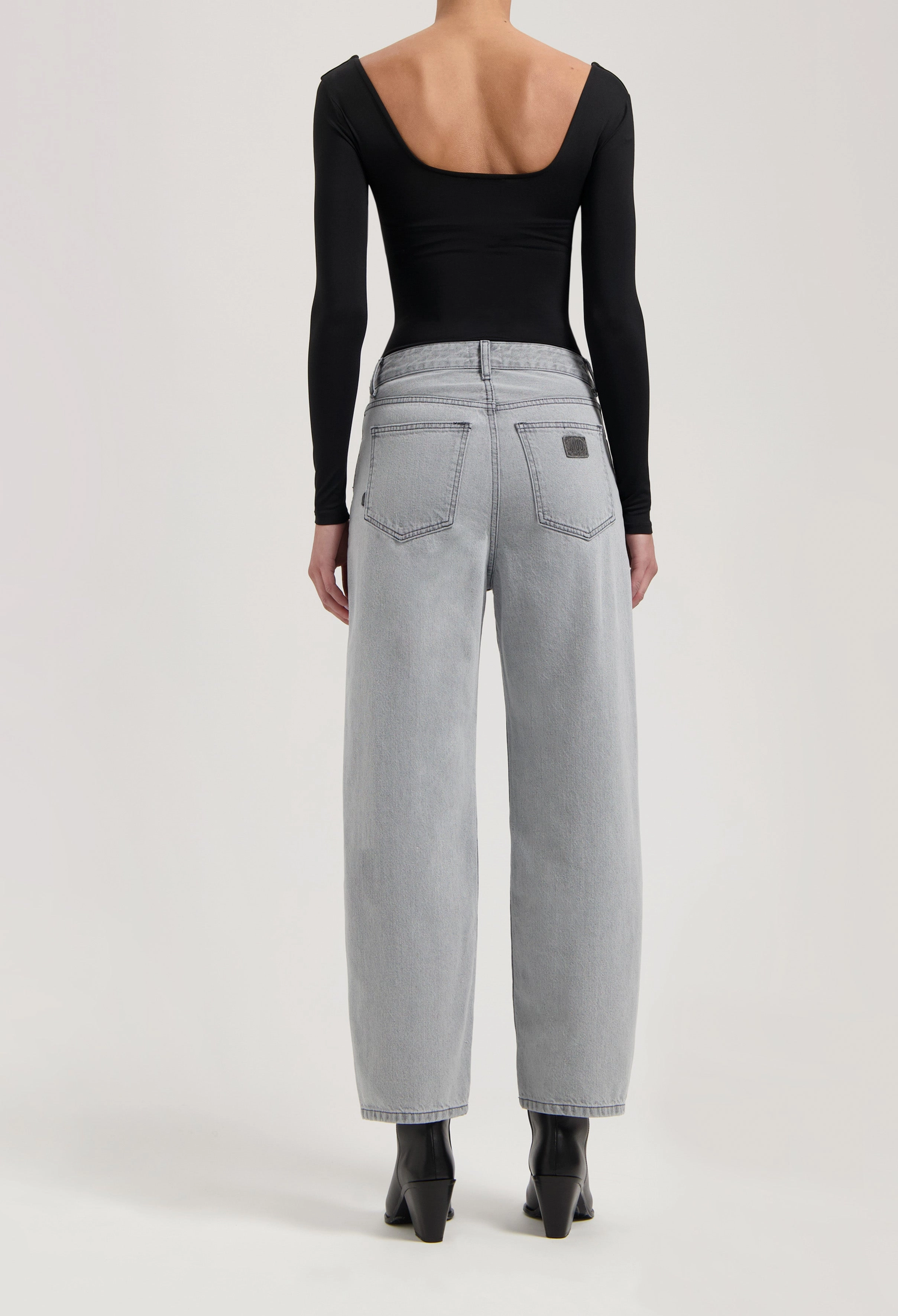 Brooke High Barrel - Light Grey Cozy Cardigan Adjustable Drawcord