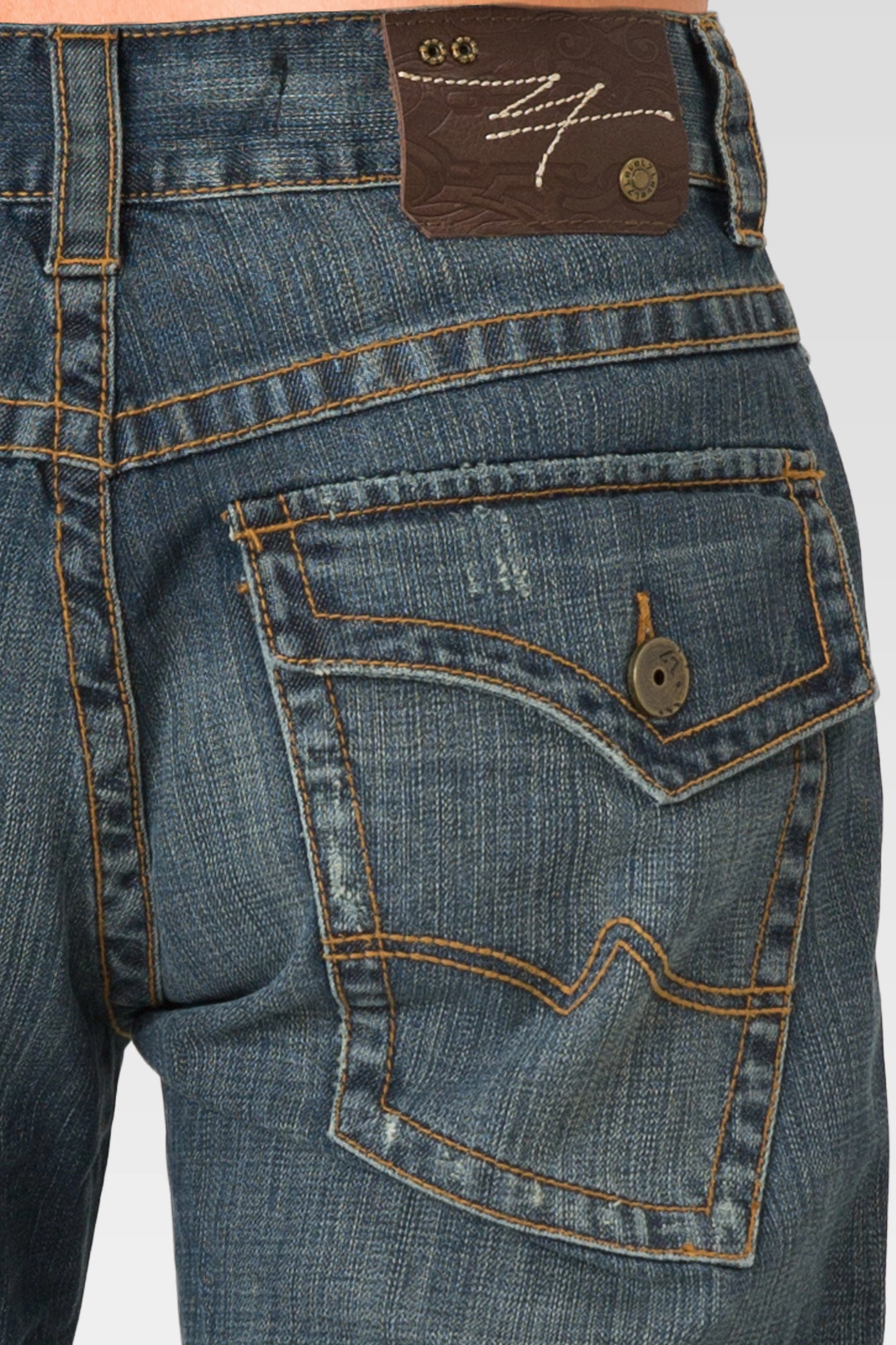 Midrise Relaxed Vintage Bootcut Distressed Premium 5 Pocket Jeans Layer Play