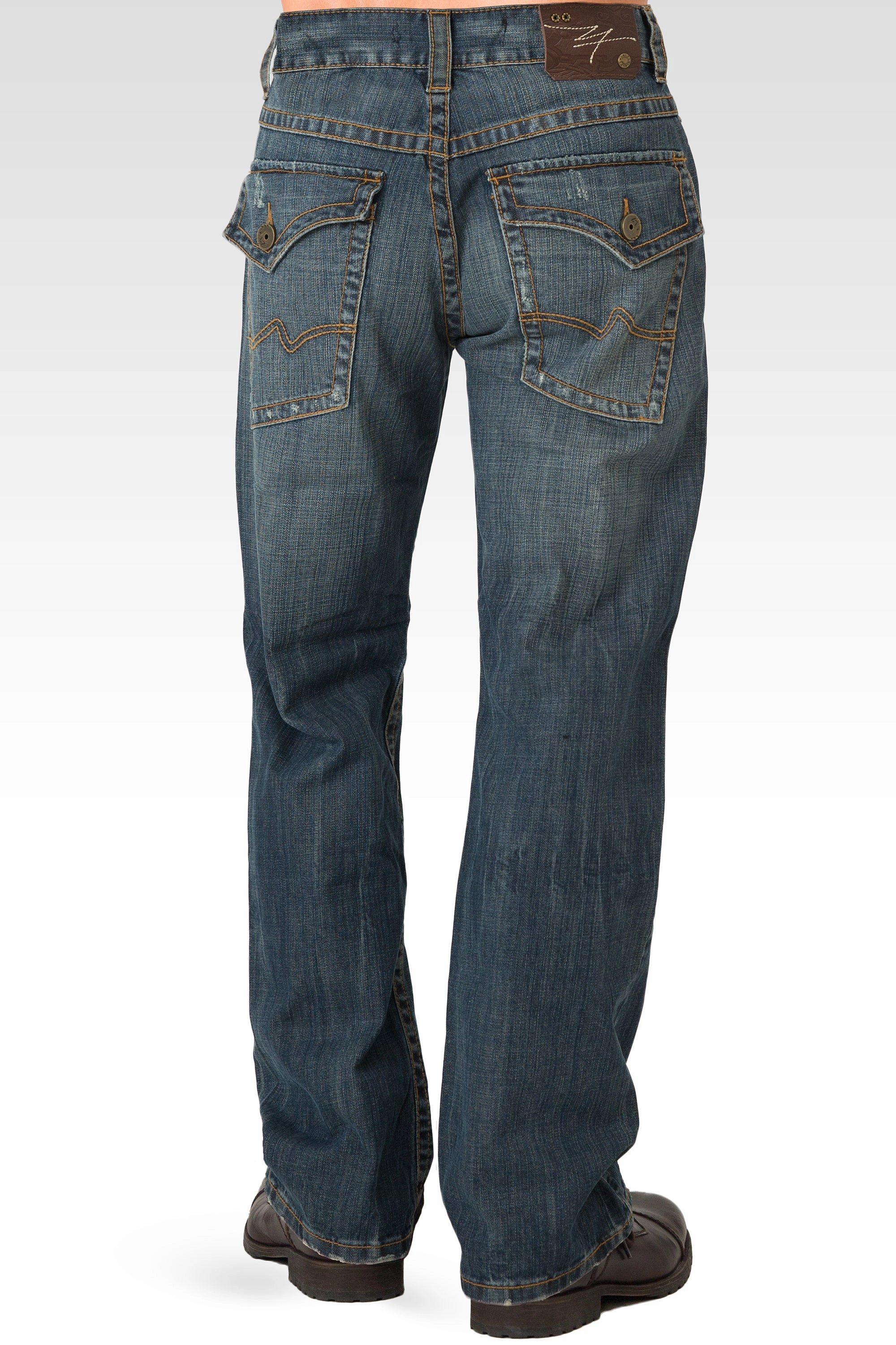 Flow Core Midrise Relaxed Vintage Bootcut Distressed Premium 5 Pocket Jeans