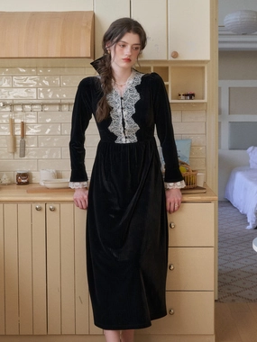 Ariah V-Neck Lace Velvet Dress ThermalRegulation Smart Fit