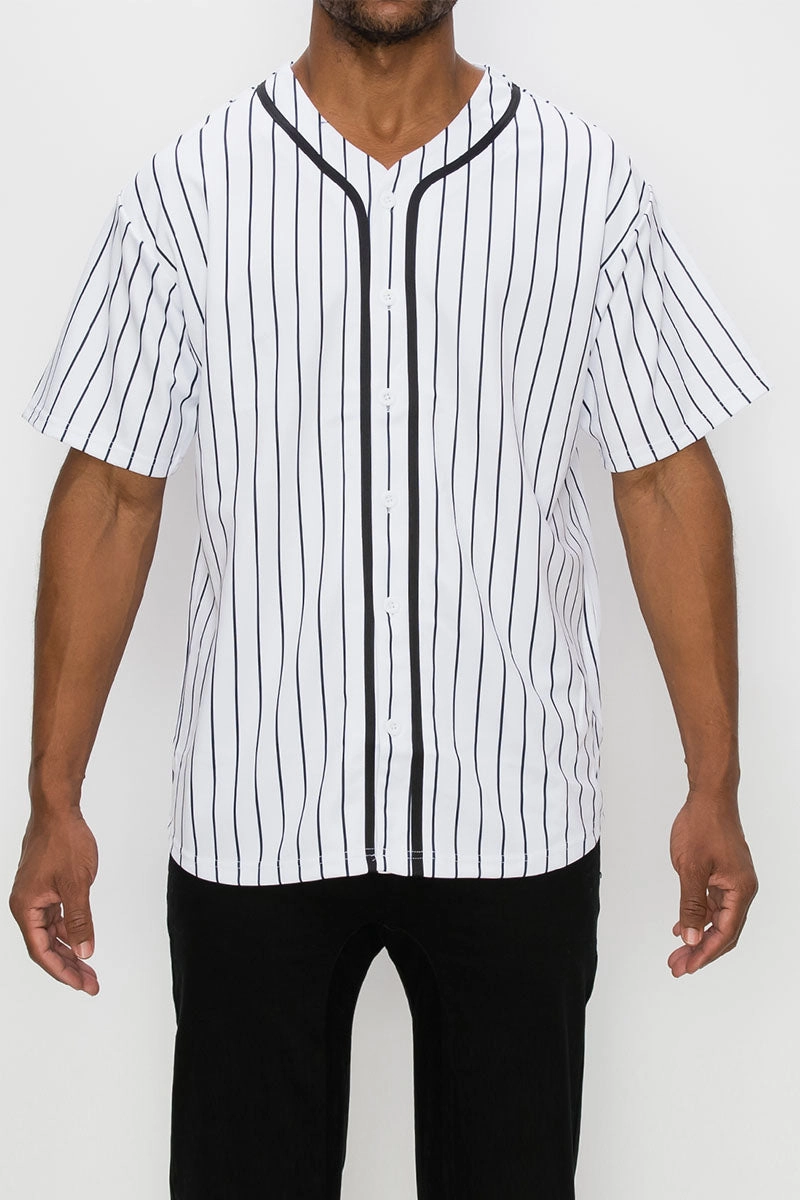 Loose Tee PIN STRIPED BASEBALL JERSEY