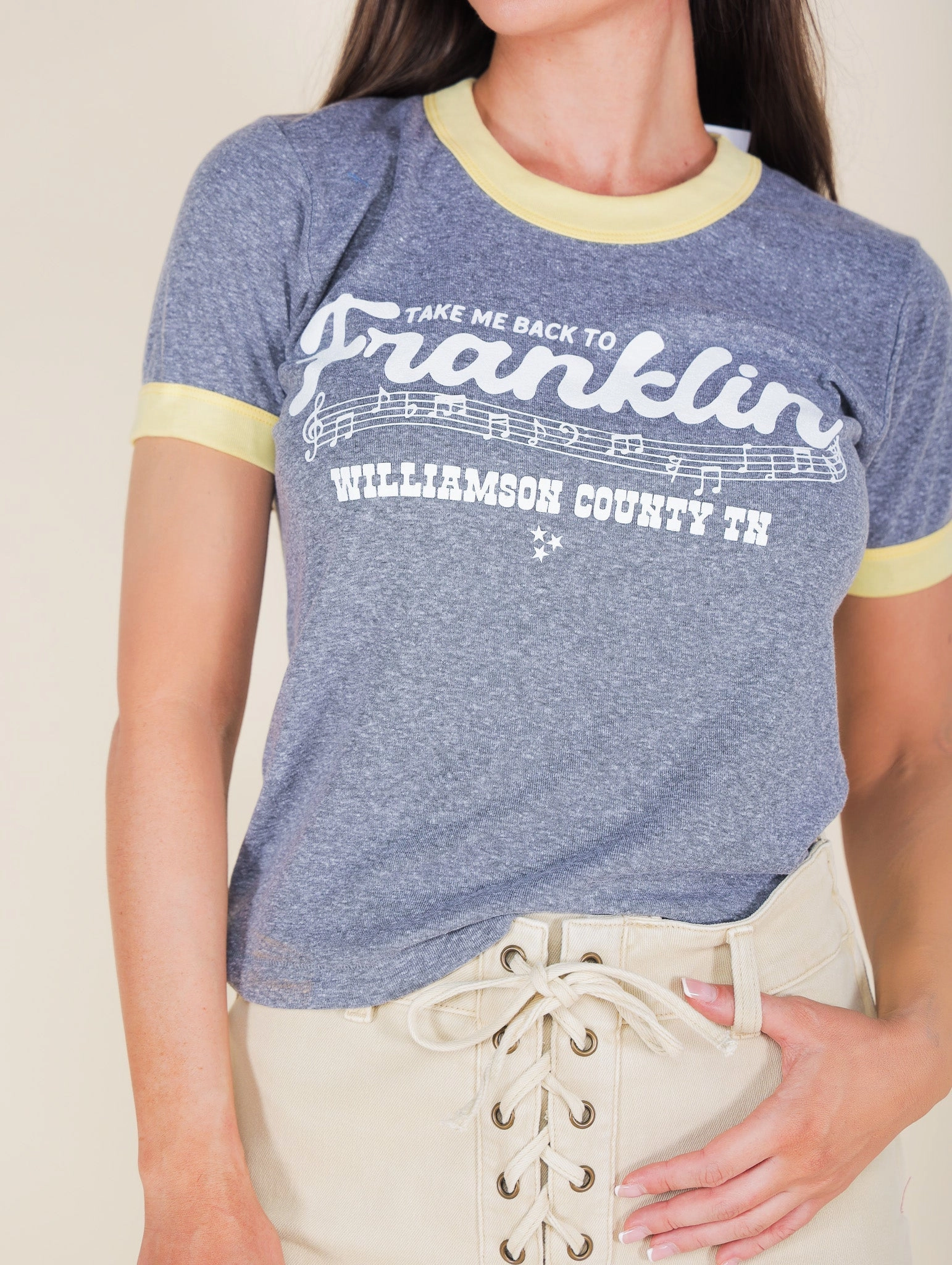 Music City Franklin Ringer Tee Trend Glow