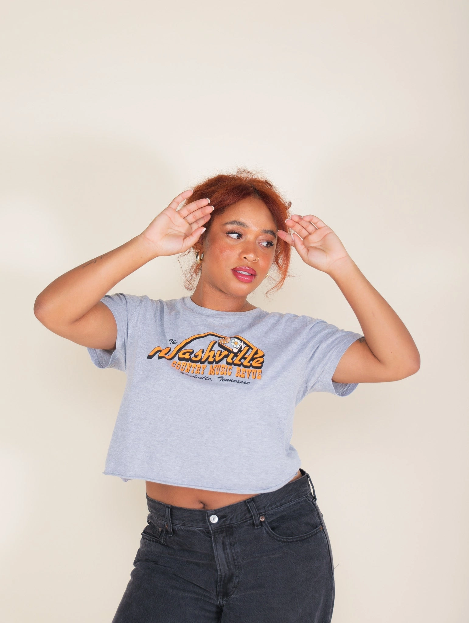 Nashville Country Music Cutoff Tee Self Fabric Tie