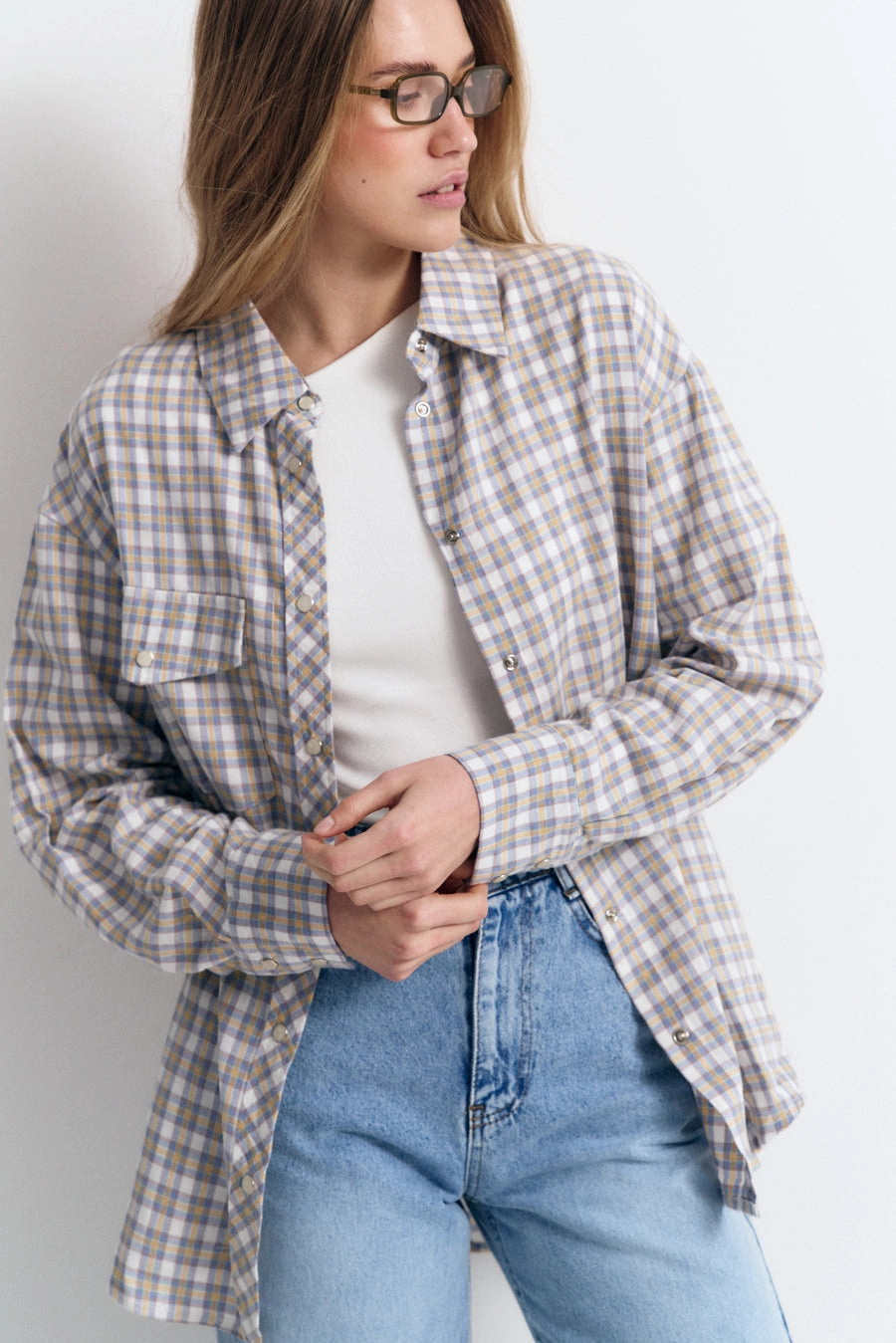 NEW Blue Relaxed Fit Check Cotton Shirt Bead Soul Outdoor Activity