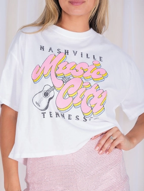 No Iron Fabric Music City Bubble Tee