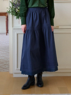 Rhea Hollow Cotton Midi Skirt Flexible Ankle Cuffs Seamless Waist Technology