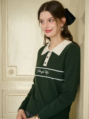 Code Soul ??Final Sale??Lara Versatile Polo Collar SR Logo Top